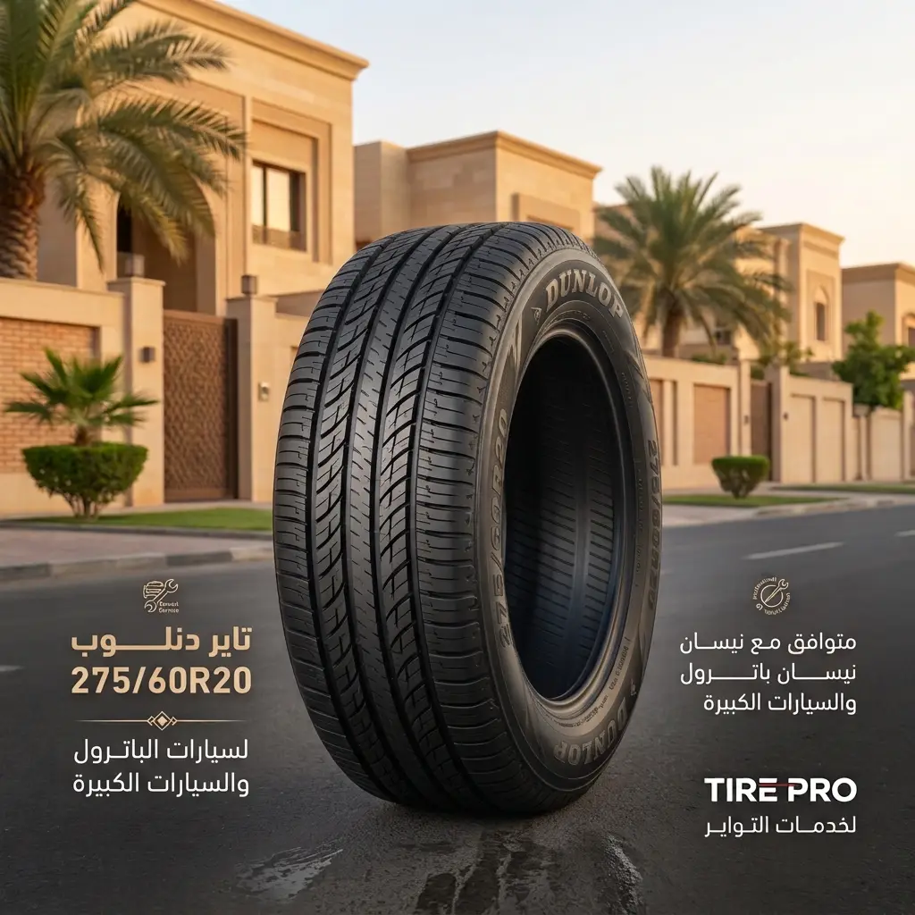 تاير دنلوب 275/60R20 لنيسان باترول 1 تاير دنلوب 275/60R20 لبعض فئات نيسان باترول