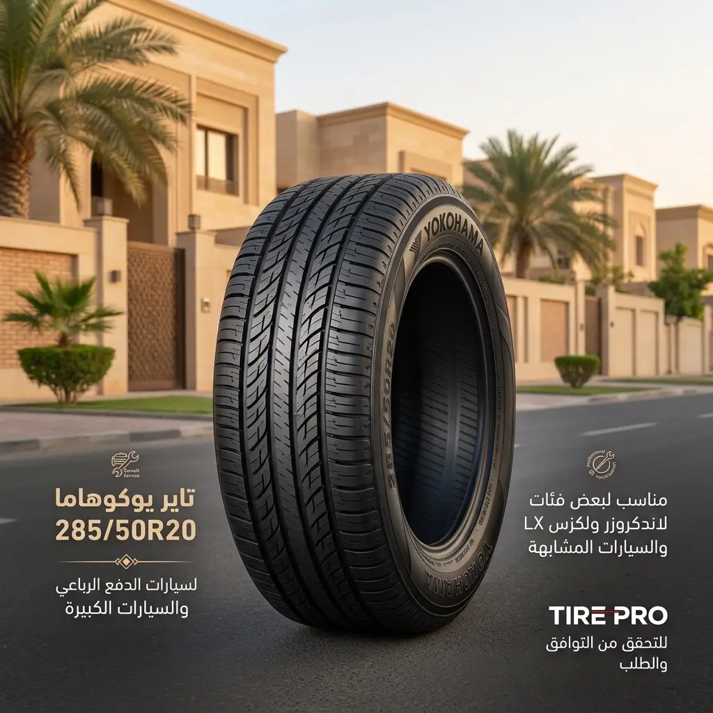تاير يوكوهاما 285/50R20 للاندكروزر ولكزس LX 1 تاير يوكوهاما 285/50R20 لسيارات تويوتا لاندكروزر ولكزس LX