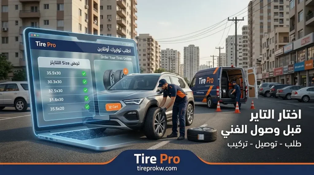 محل تواير حولي مع توصيل الإطارات للمنزل والدوام 7 طلب التواير مسبقا وتركيبها في حولي
